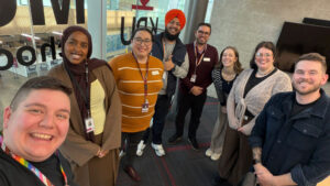 Welsh visitors meet with Kwantlen Polytechnic University (KPU) staff, together with KPU's Tina Prince and EVA BC's Ashley Humphrys